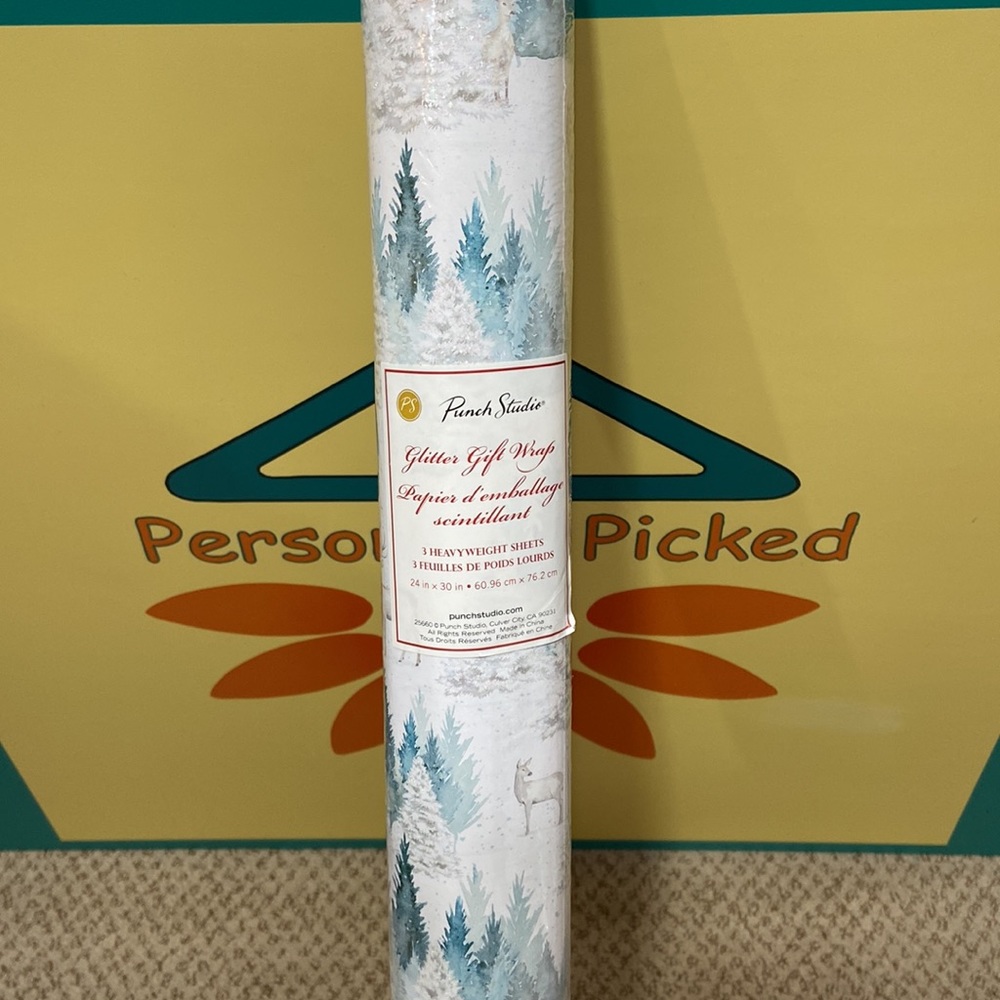 Punch Studio Glitter Wrapping Paper
